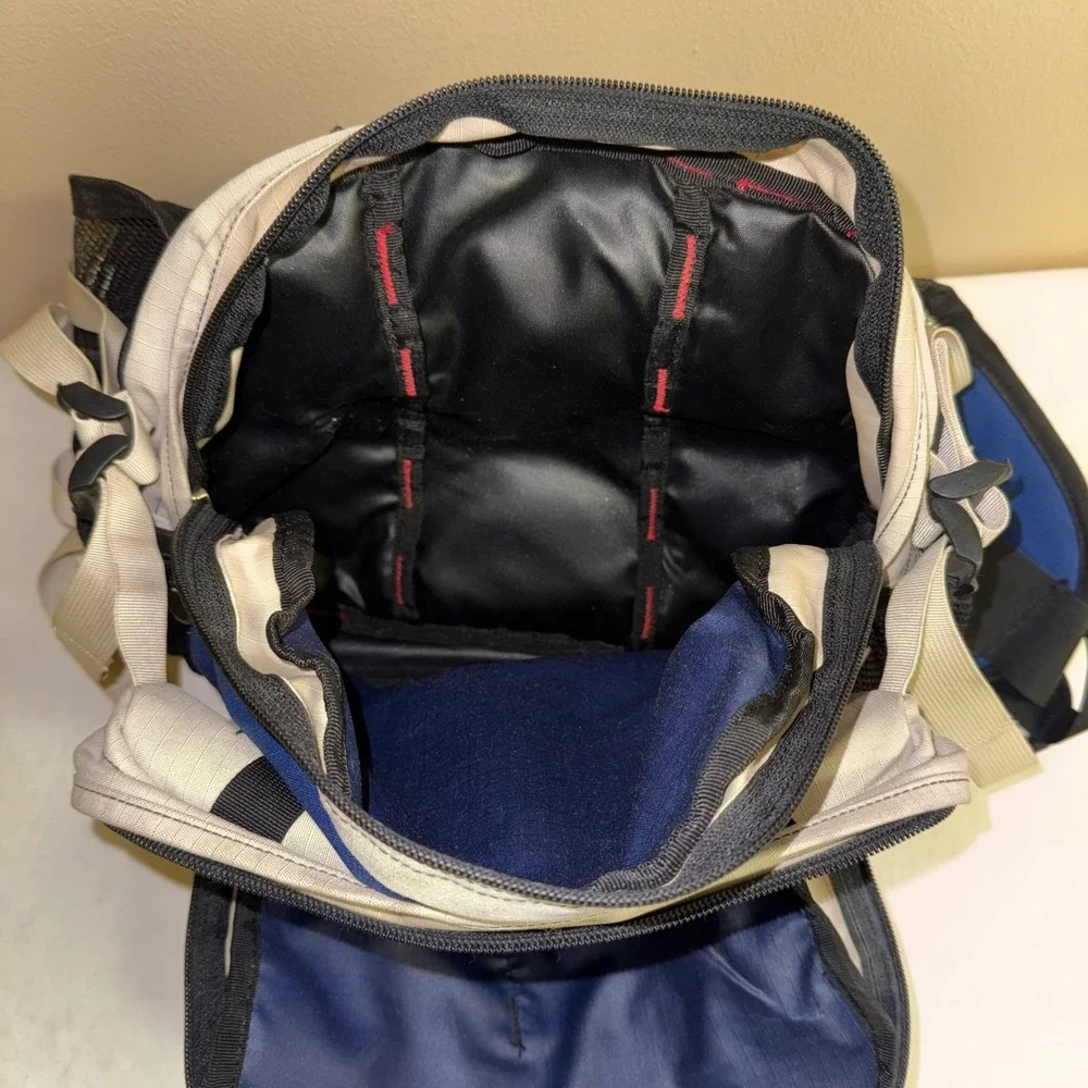 REI Lumbar Waist Pack Hiking Bag Blue Beige Black Mesh Pockets Adjustable Strap*